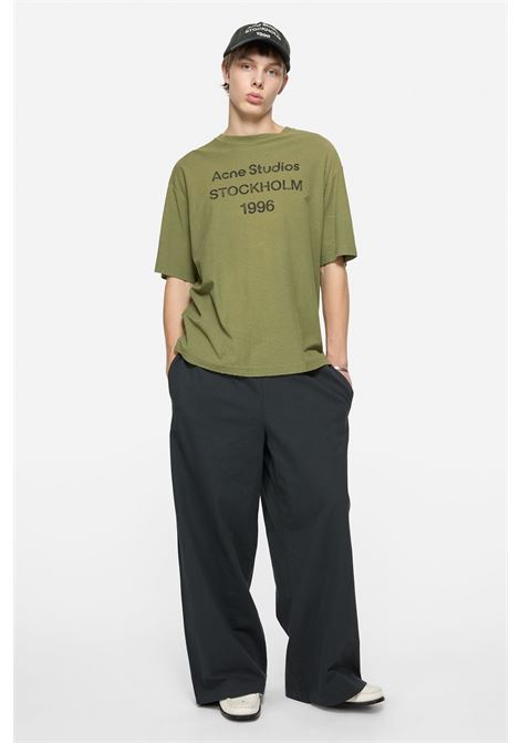 t-shirt logo relaxed fit unisex verde oliva ACNE STUDIOS | CL0196AB7